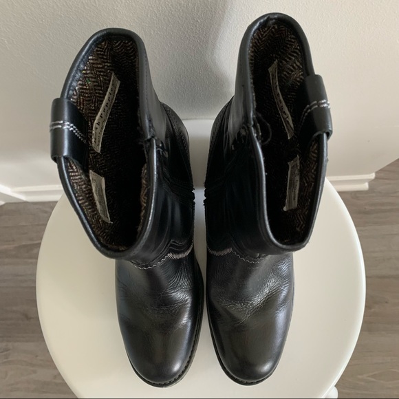 Hush Puppies Rustique West - Black Leather Mid Calf Boots with Heel - Size 8M - Picture 11 of 15